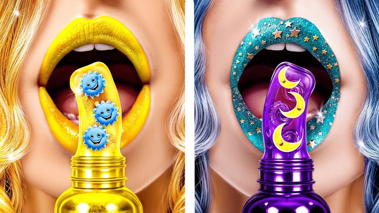 Fille de Jour vs Nuit! Défi Couleur & Sirène 🌊