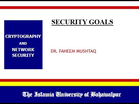 Security Goals - Confidentiality, Integrity and Availability - Cryptography and Network Security