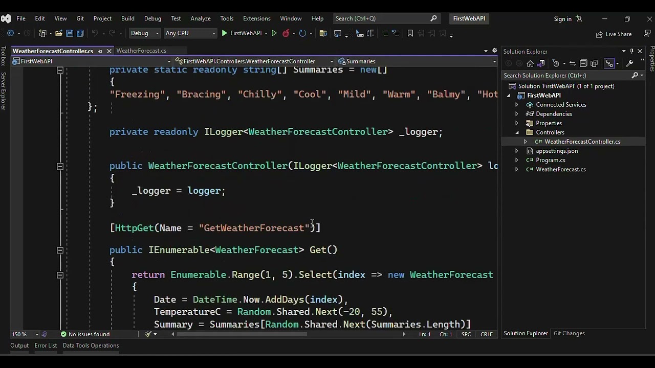 Create Your First Web API with Visual Studio 2022