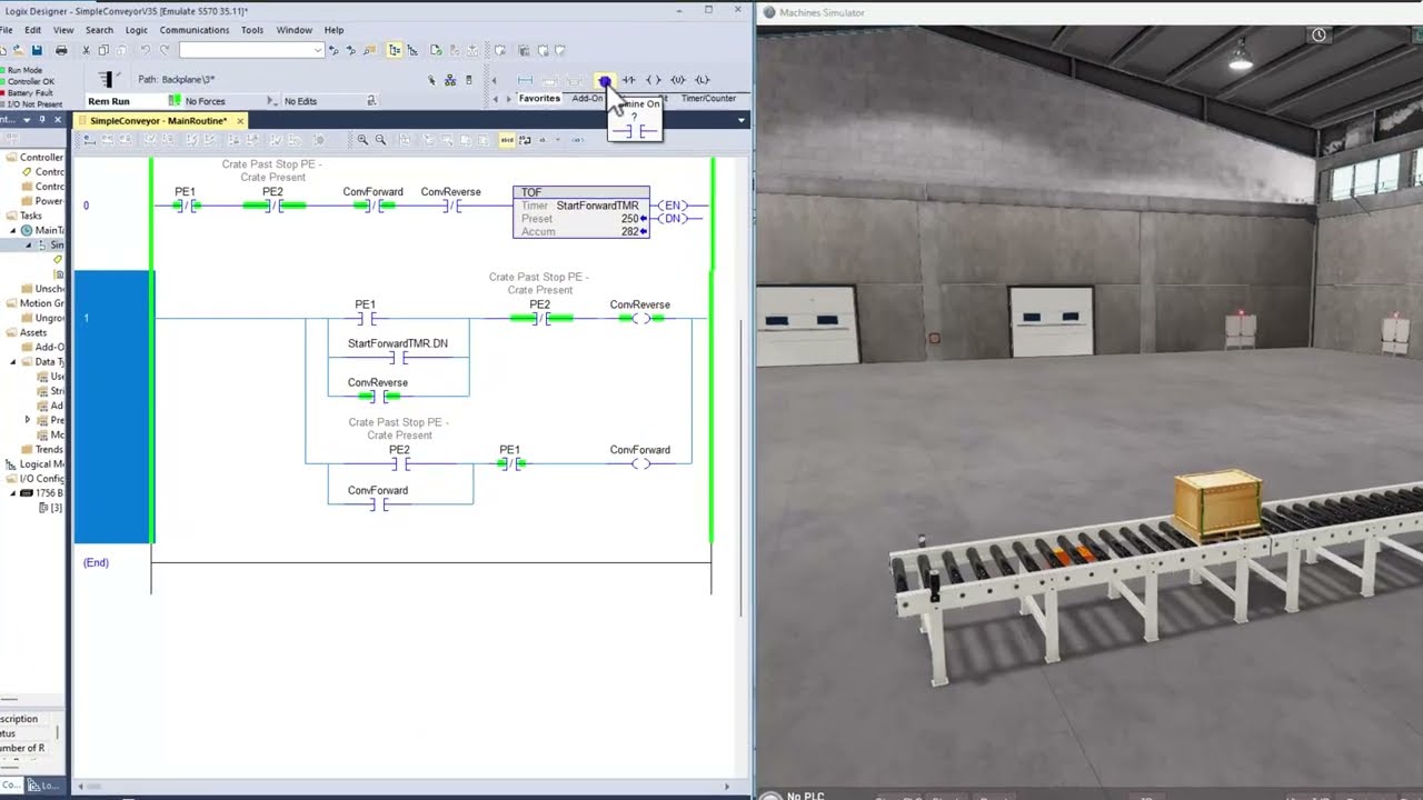 PLC Ladder Logic Basics with Conveyor Demo π
