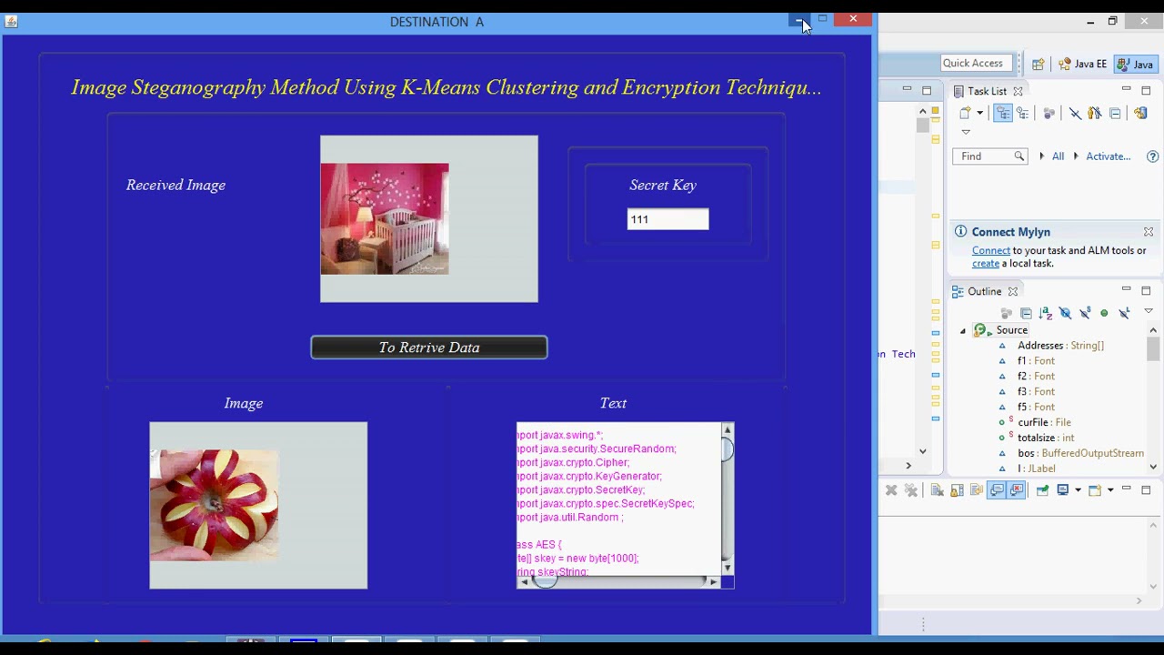 Secure Image Steganography with L Means Clustering & Encryption in Java 🔒