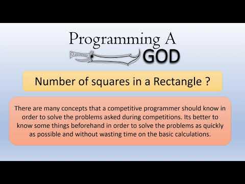 Competitive Programming Concepts | Number of squares in a rectangle | Maths Concept