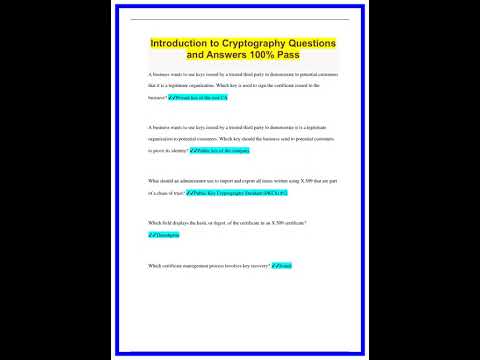 Introduction to Cryptography Questions and Answers 100 Pass247 636x882