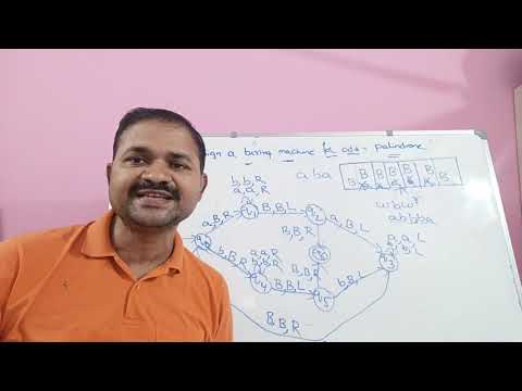 Turning Machine for Odd Palindrome || waw^r || wbw^r || Length | TOC || FLAT| Theory of Computation