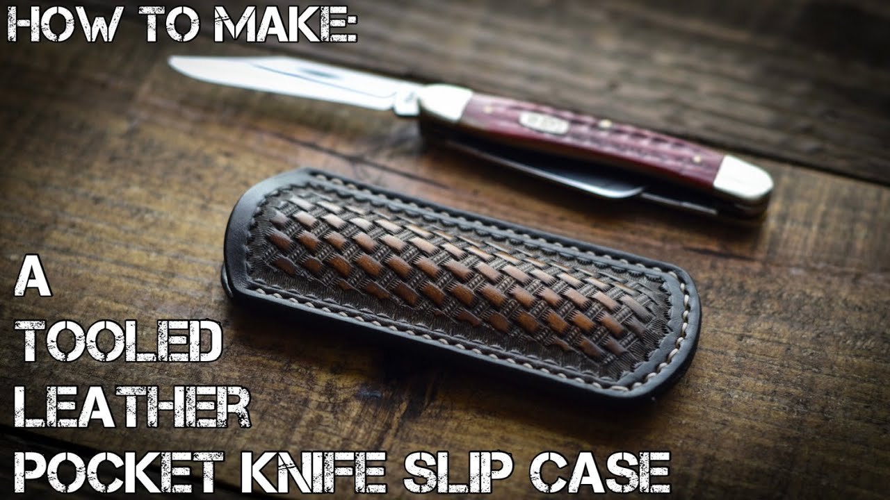 Make a Basket Weave Leather Pocket Knife Case π‘οΈ