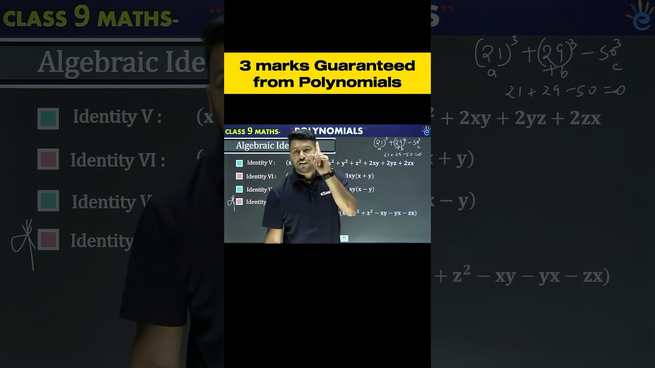 3 Marks Confirmed: Polynomials Class 9 Maths π