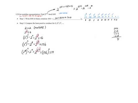 Fast Modular Exponentiation Algorithm π