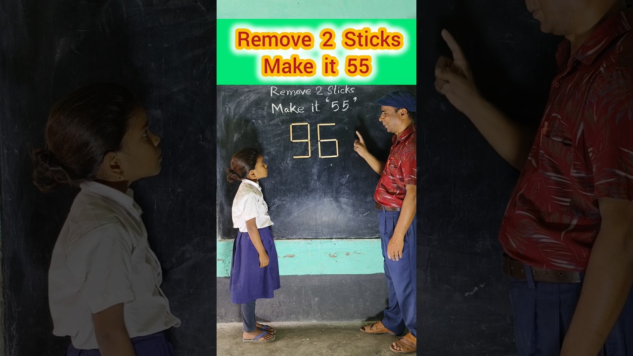 Remove 2 Sticks & Make it 55 🤔 #short #education #maths #students #ytshorts #trending
