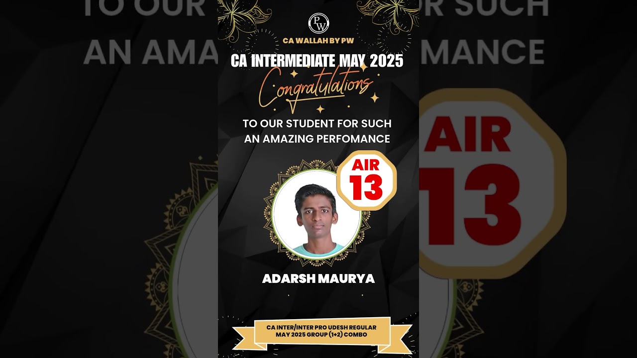 CA Inter Topper AIR 13 | May 2025 Results 🔥