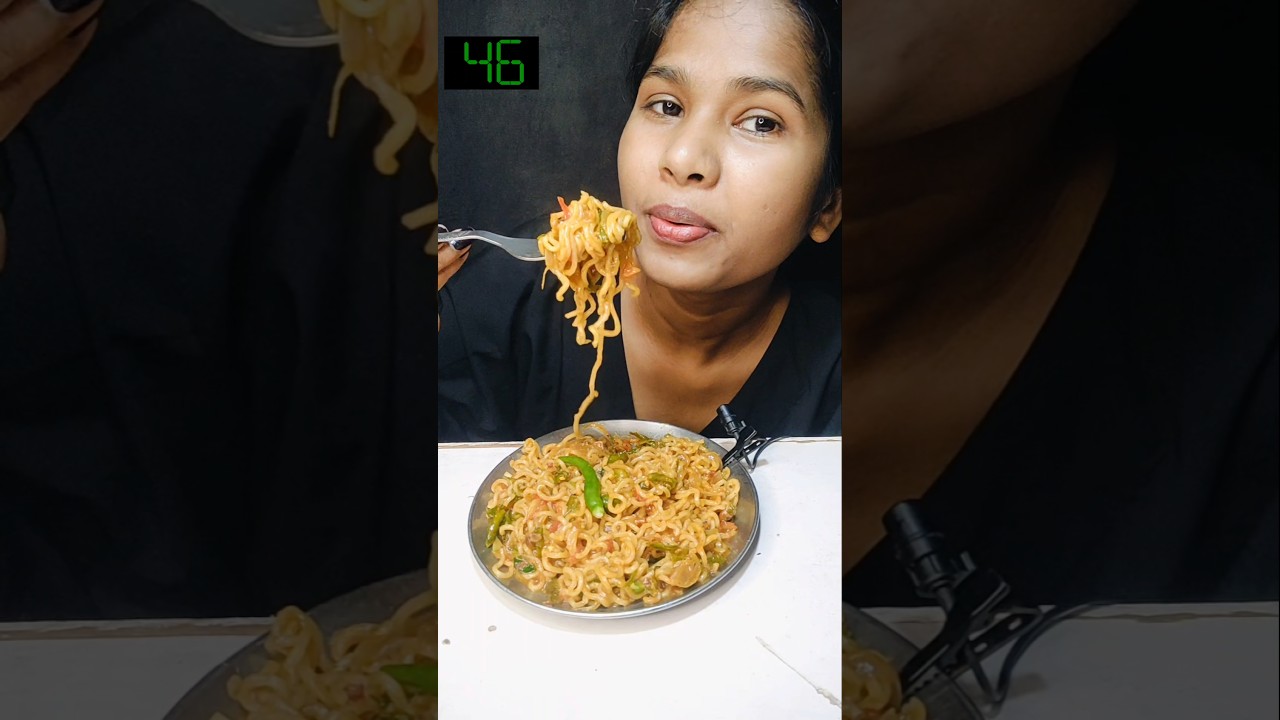 Spicy Atta Maggi Challenge in 50 Seconds 🌶️