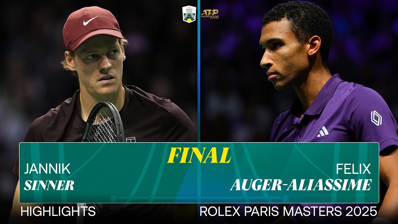 Jannik Sinner vs Felix Auger-Aliassime | Exciting Final Highlights at Rolex Paris Masters 🎾