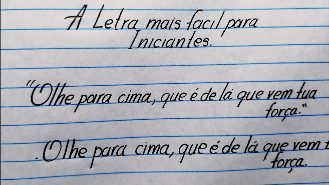 A Letra mais Fácil para iniciantes praticar Caligrafia. Alfabeto Maiusculo.