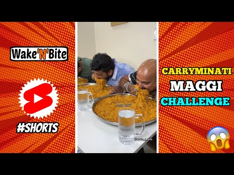 CARRYMINATI MAGGI EATING CHALLENGE😱 कैरीमिनाती मैगी खाने की चुनौती🔥 #shorts #foodie #foodlover