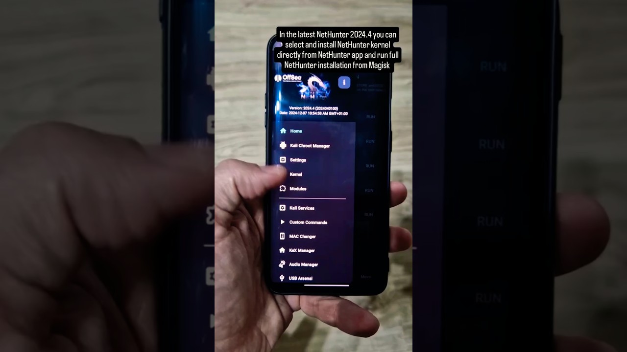 Install Nethunter Kernel and Full Nethunter via Nethunter App #shorts