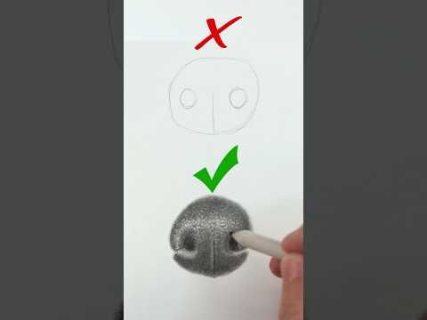Simple Trick of Drawing & Shading a Dog’s Nose #shorts #drawingadog #drawinganose