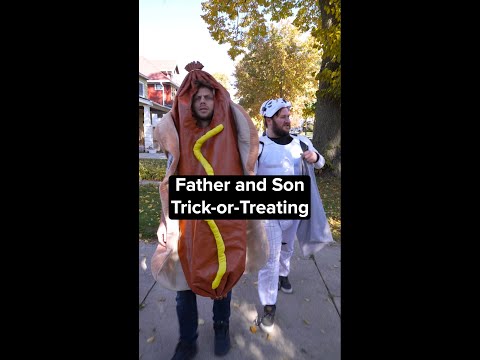 Father and Son Trick-or-Treating #shorts