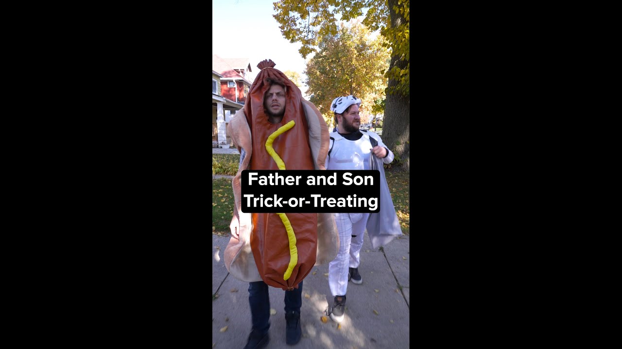 Hilarious Father & Son Trick-or-Treat Adventure 🎃 #shorts