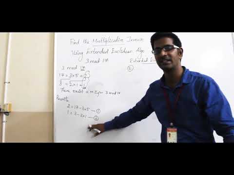 Finding the Multiplicative Inverse using Extended Euclidean Algorithm  Example 1 HD
