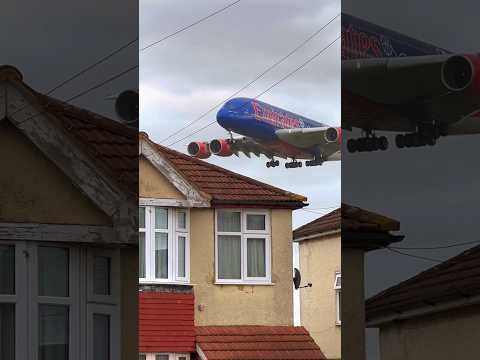 Emirates (NBA Livery) Airbus A380 Flies Low over the Houses! 😱✈️ #emirates #airbus #aviation