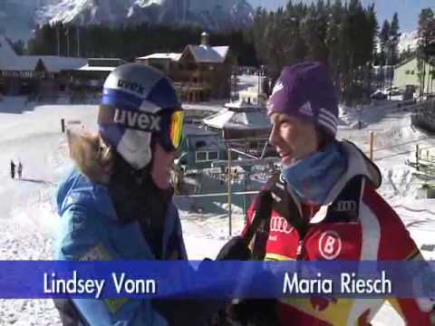 Lindsey Vonn and Maria Riesch interviewing each other