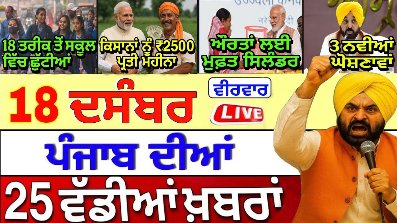 ਪੰਜਾਬੀ ਖ਼ਬਰਾਂ | ਅੱਜ ਦੀ ਤਾਜ਼ਾ ਖਬਰਾਂ | Punjab News Today