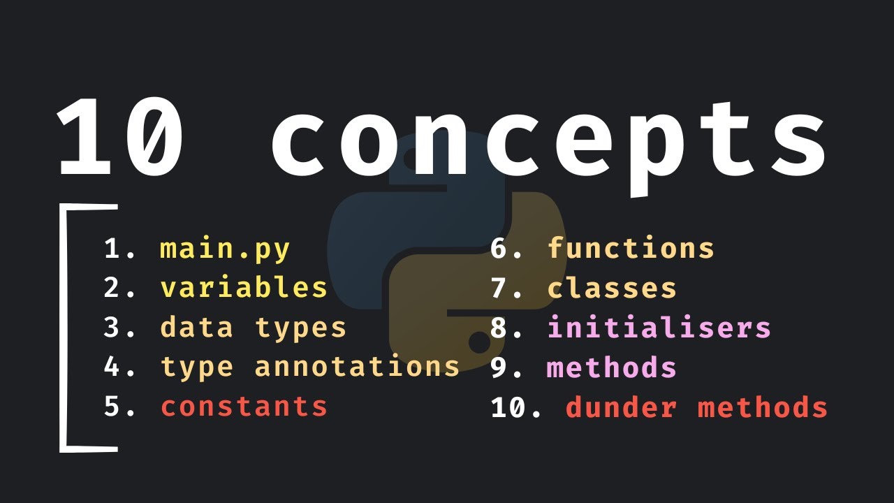 10 Master 10 Essential Python Concepts in Just 20 Minutes ⏱️