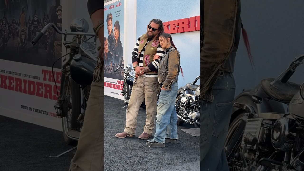 Jason Momoa and Daughter Lola Make a Stylish Entrance at The Bikeriders Premiere 🎬