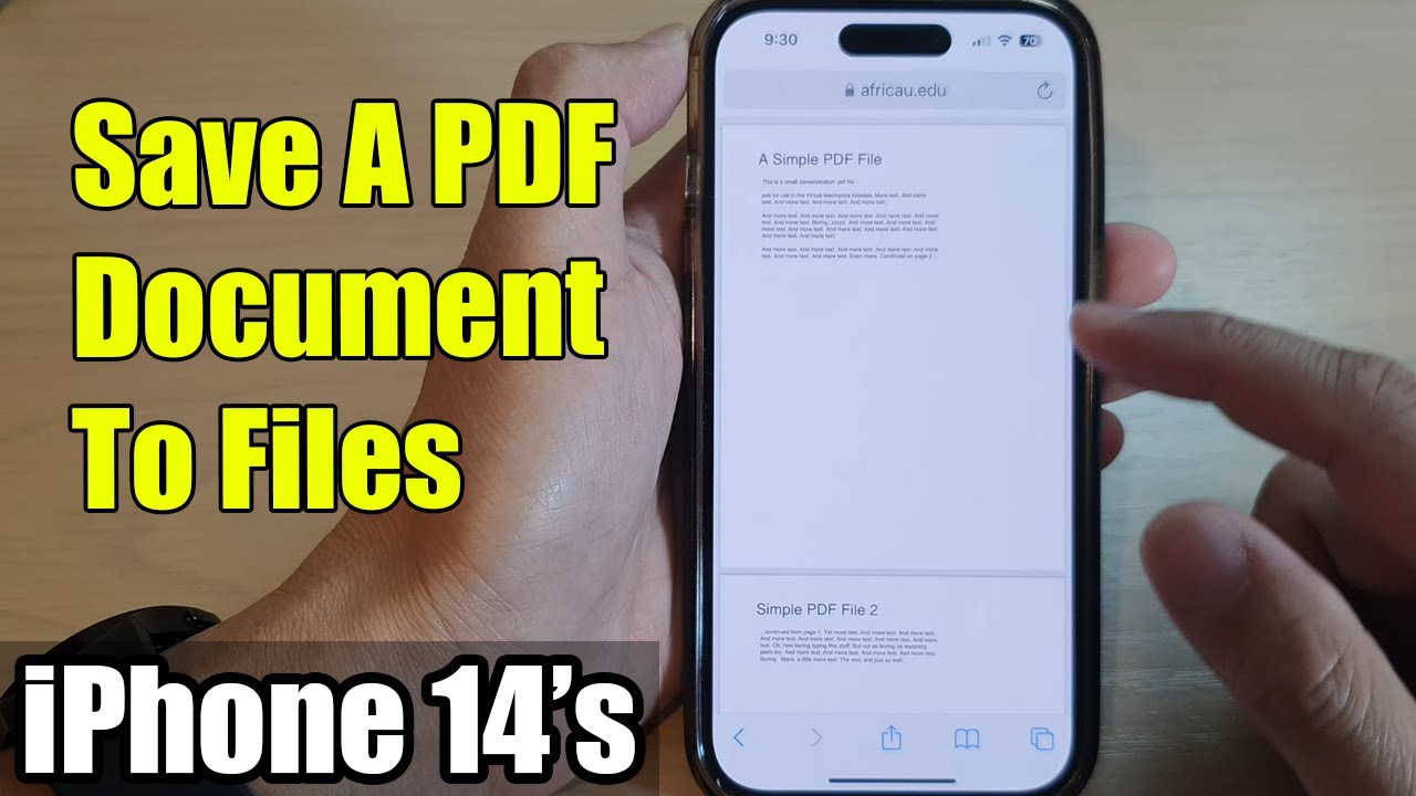 How to Save a PDF Document to Files on iPhone 14/14 Pro Max