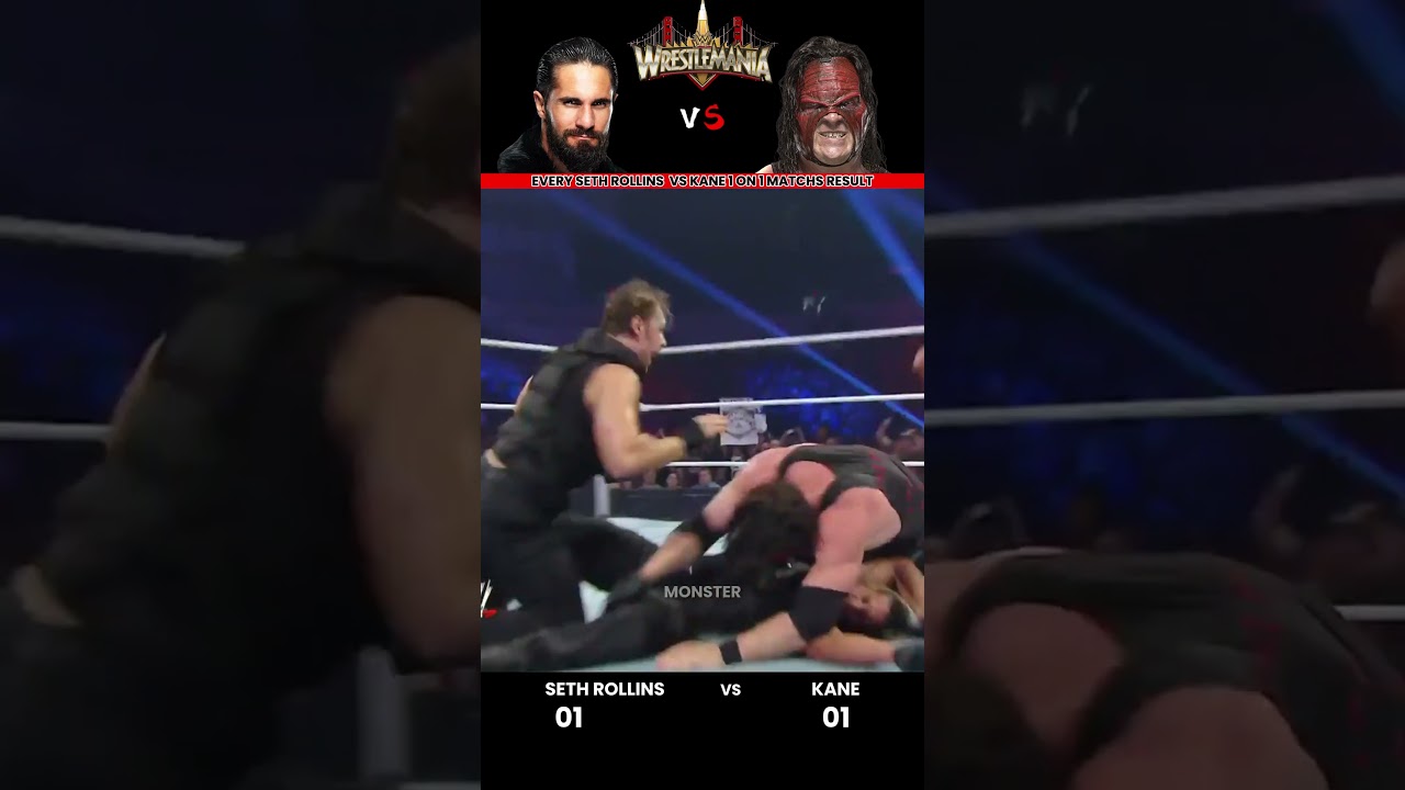 Every Seth Rollins vs Kane 1 on 1 Match Result Edit 💥 #wwe