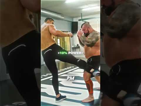 Strongman Eddie Hall Gets Leg-Kicked by Pro Kickboxer Rico VerhoevenâŠđłđ„