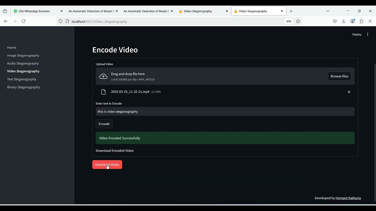 Video Steganography Projects Using Python