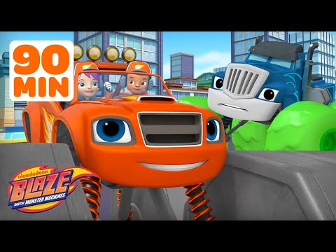 Blaze Defeats Villains In Missions & Races! w/ Crusher | 90 Minutes | Blaze and the Monster Machines