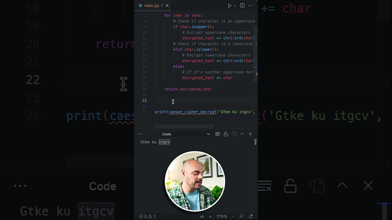 Python Interview: Decrypt Caesar Cipher 🔐