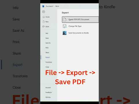 MS-Word Export to PDF format #pdfformat #microsoftword #wordprocessor
