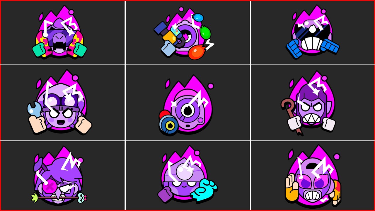 ALL HYPERCHARGE PINS ANIMATION !!! BRAWL STARS ANIMATION