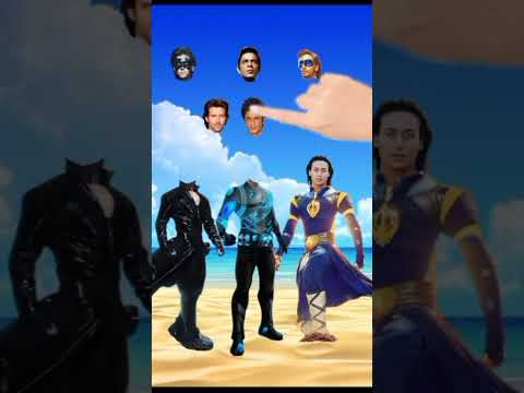 Hrithik Rosan | Shah Rukh Khan | Tiger Shroff 🤩 Krrish | Ra One | Flying Jatt 😃 head matching 🔥 #fun