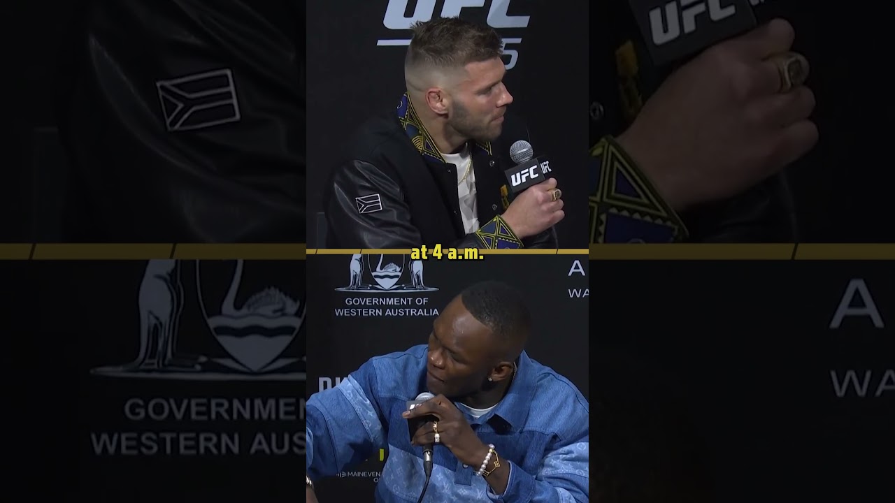 Du Plessis and Adesanya go at it 😳 #ufc305