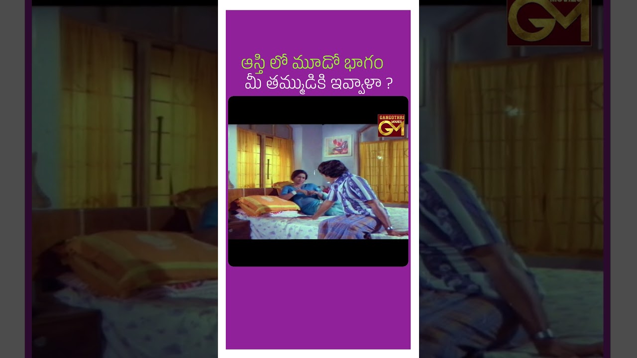 ఆస్తిలో మూడో భాగం మీ తమ్ముడికి: క్లాసిక్ తెలుగు సినిమా 🎬