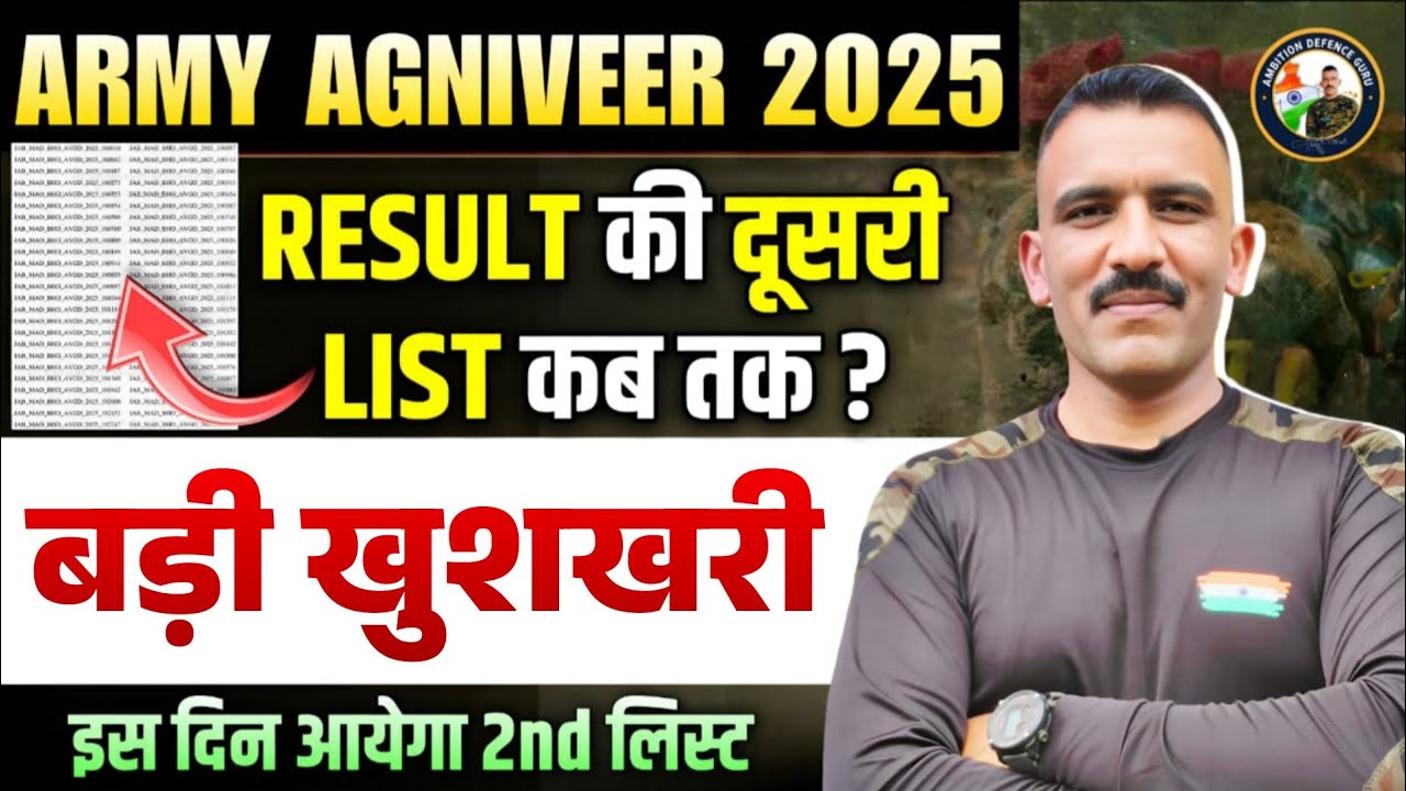 Agniveer Result Second List Update 🤔