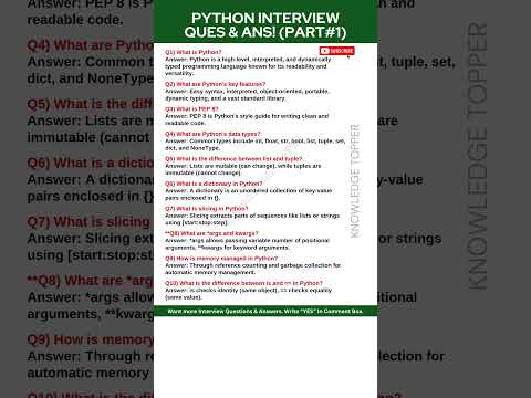 Python Interview Questions and Answers - Part 1