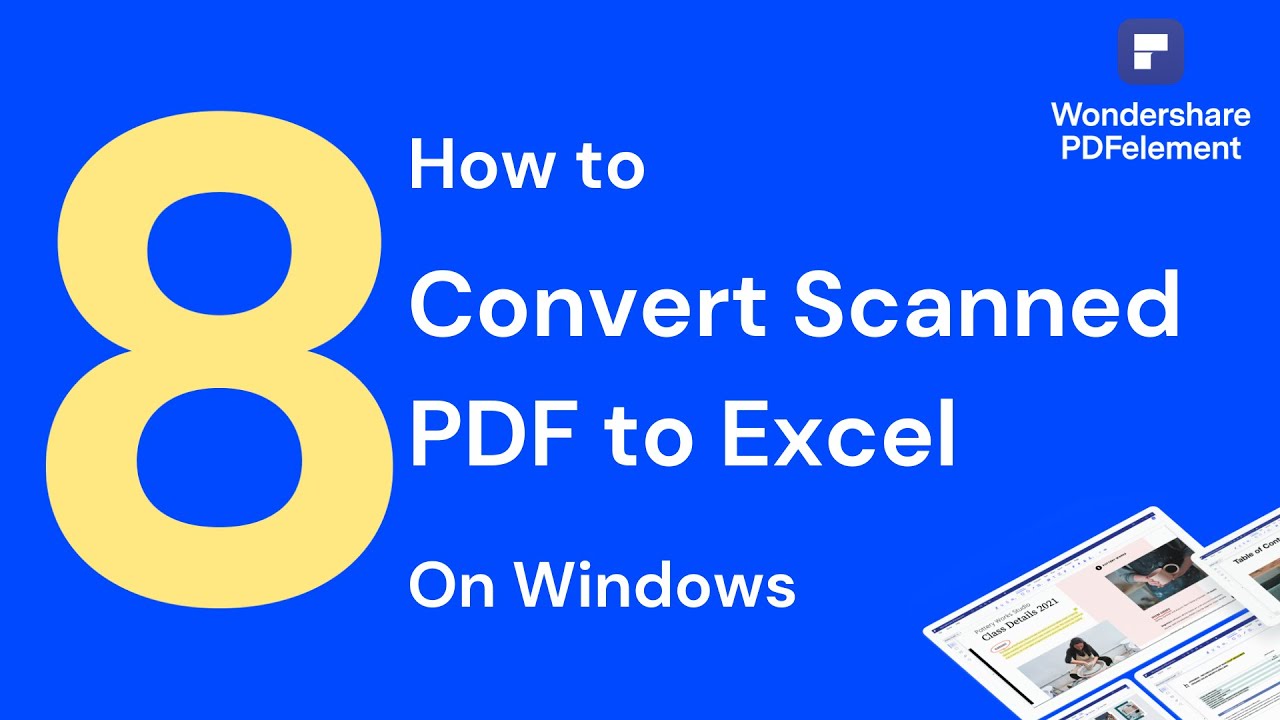Convert Scanned PDF to Excel with PDFelement on Windows