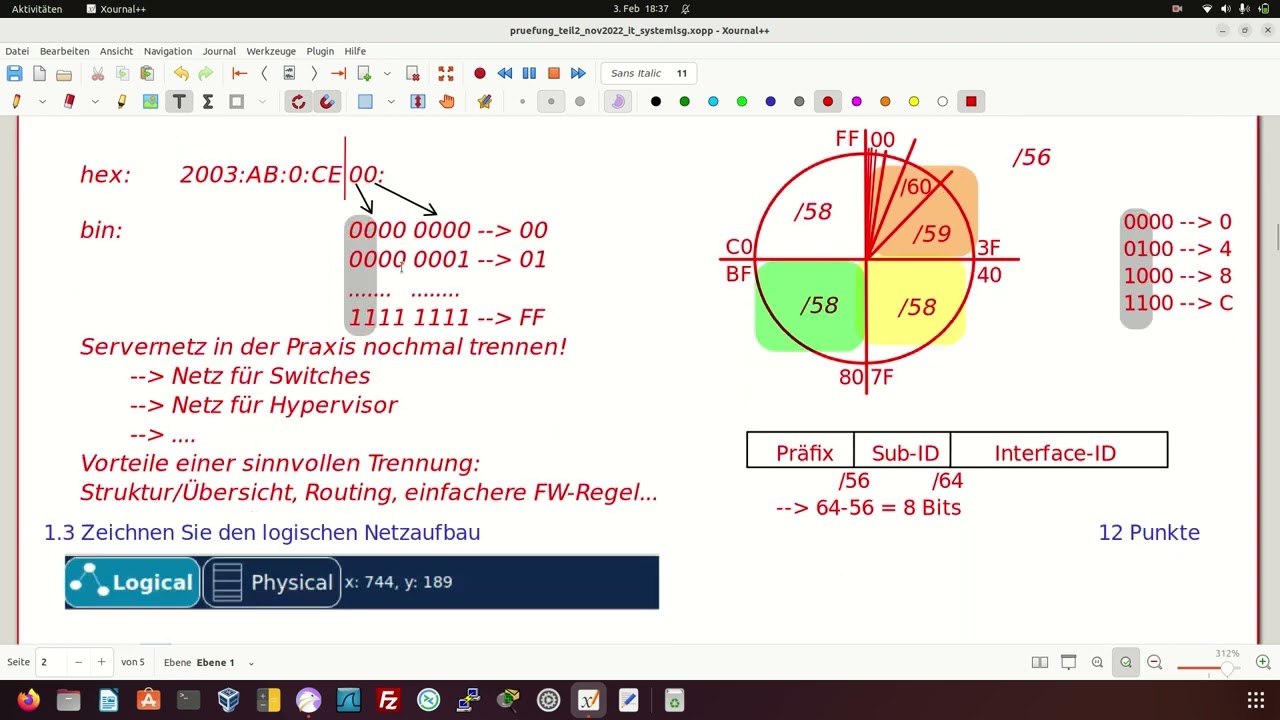 IT-Systemmanagement AP2 BaWü 2022: IPv6-Subnetting 📡