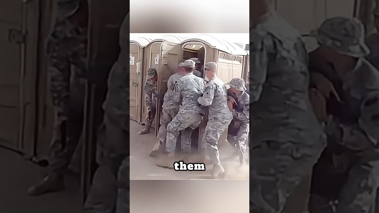 Soldiers Surprise Commander in Porta Potty 🎥