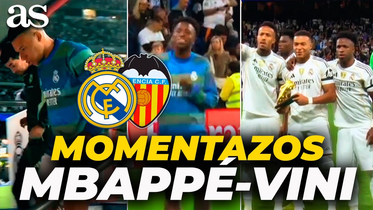 Momentazos destacados de Vinicius y Mbappé entre risas antes del Real Madrid vs. Valencia CF