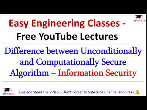 Difference between Computationally Secure and Unconditional Secure Cipher | Information Security