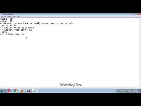 How to make Virus "I HATE YOU" By using notepad..