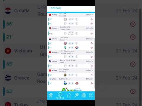 Scorewaves Android App - Football Live Section