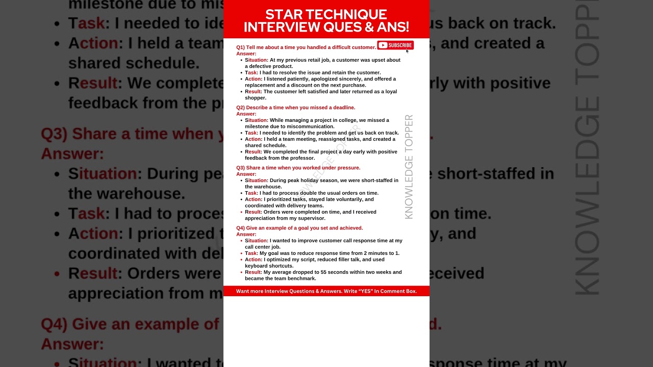 Master the STAR Technique: Top Interview Questions & Expert Answers 🎯