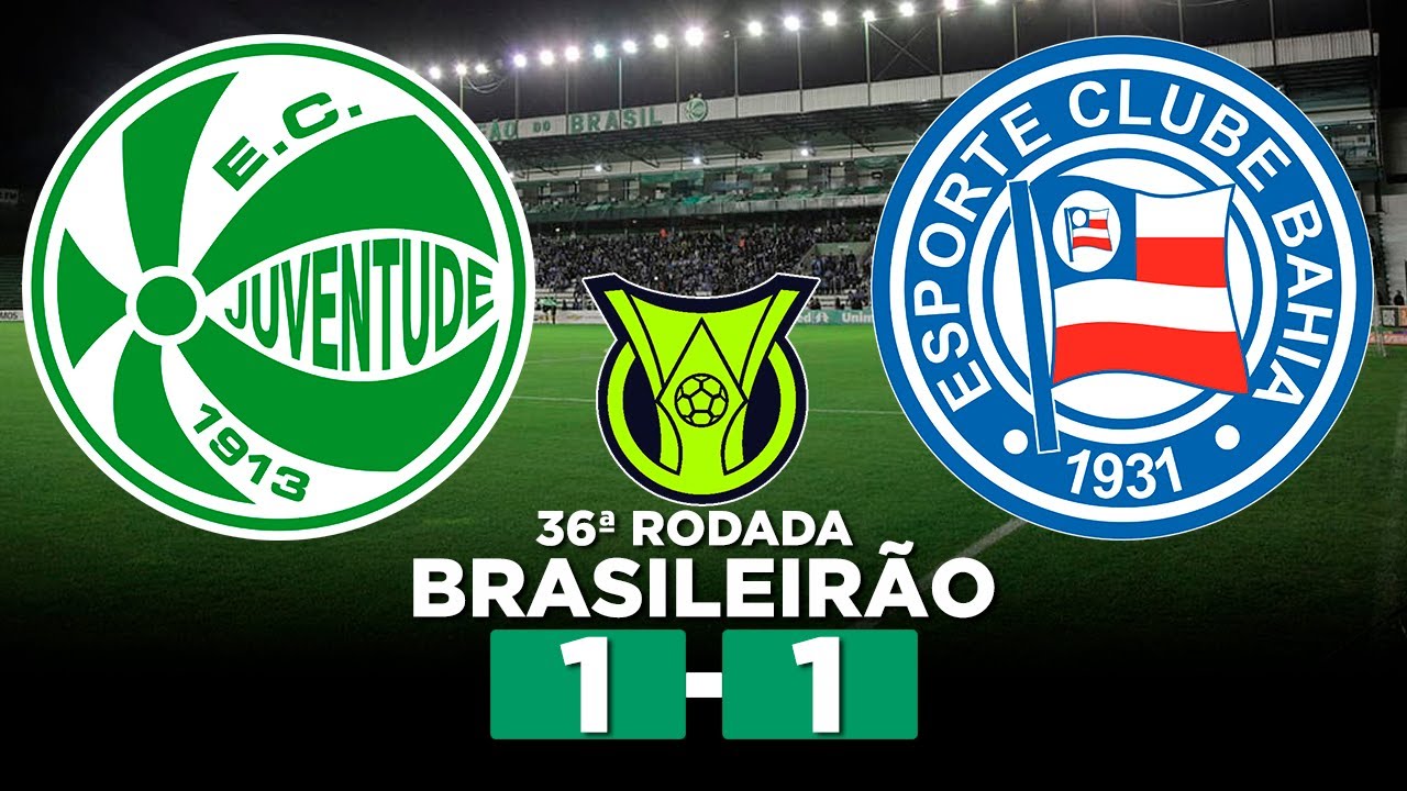 Juventude e Bahia empatam no Jaconí; Bahia rebaixado ⚽