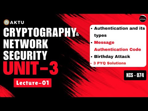 Cryptography & Network Security | Unit-3 | Lec-1 | One Shot | KCS-074  | Aktu Exams| PYQ Solutions